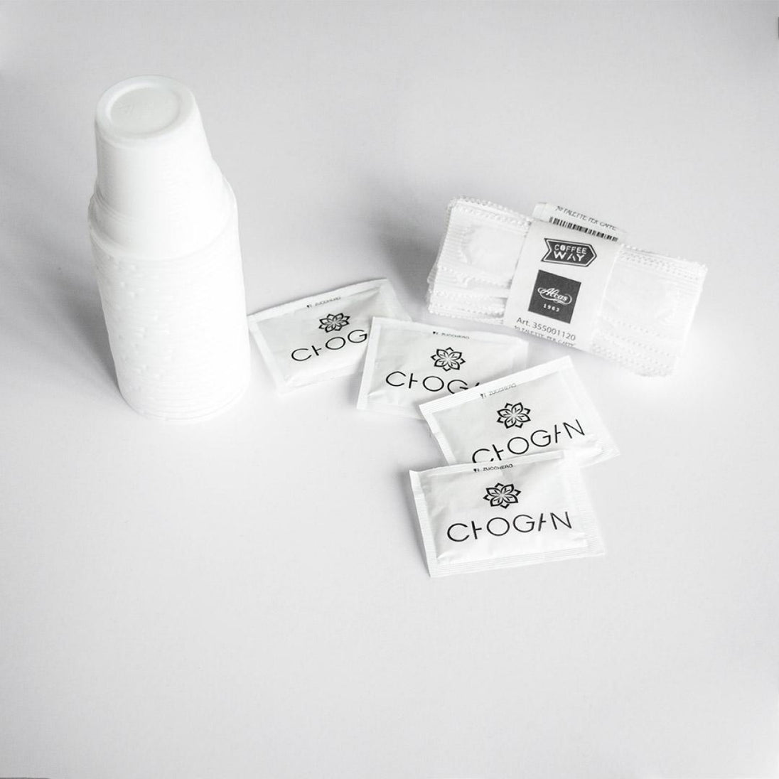 Détail des sachets de sucre de canne du kit café