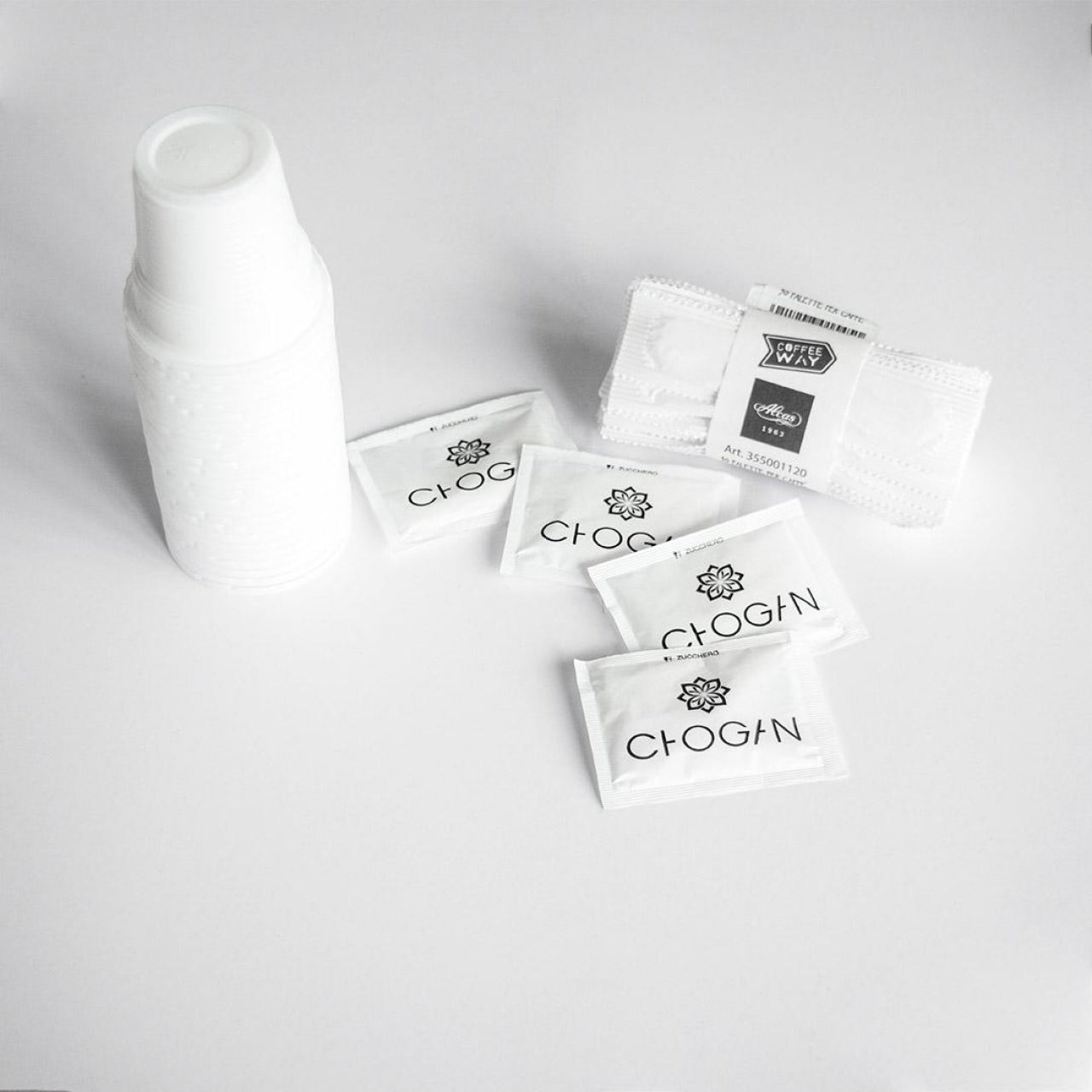 Détail des sachets de sucre de canne du kit café