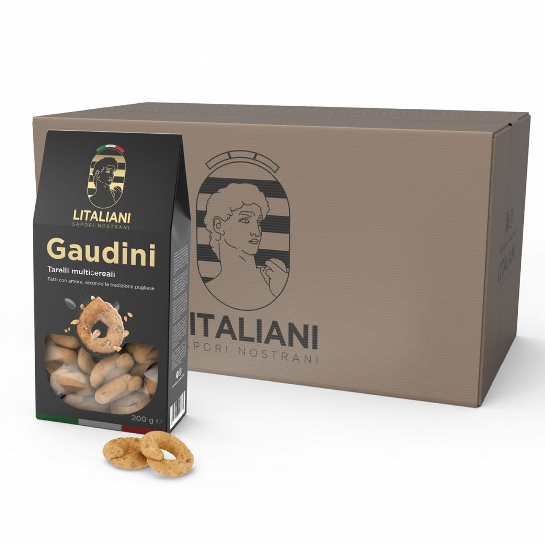 Taralli Classiques Gaudini Chogan, vue d'ensemble du lot de 24 paquets