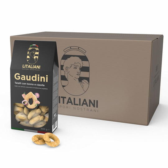 Taralli italiens croquants de la Box Gaudini Chogan présentés sur une table