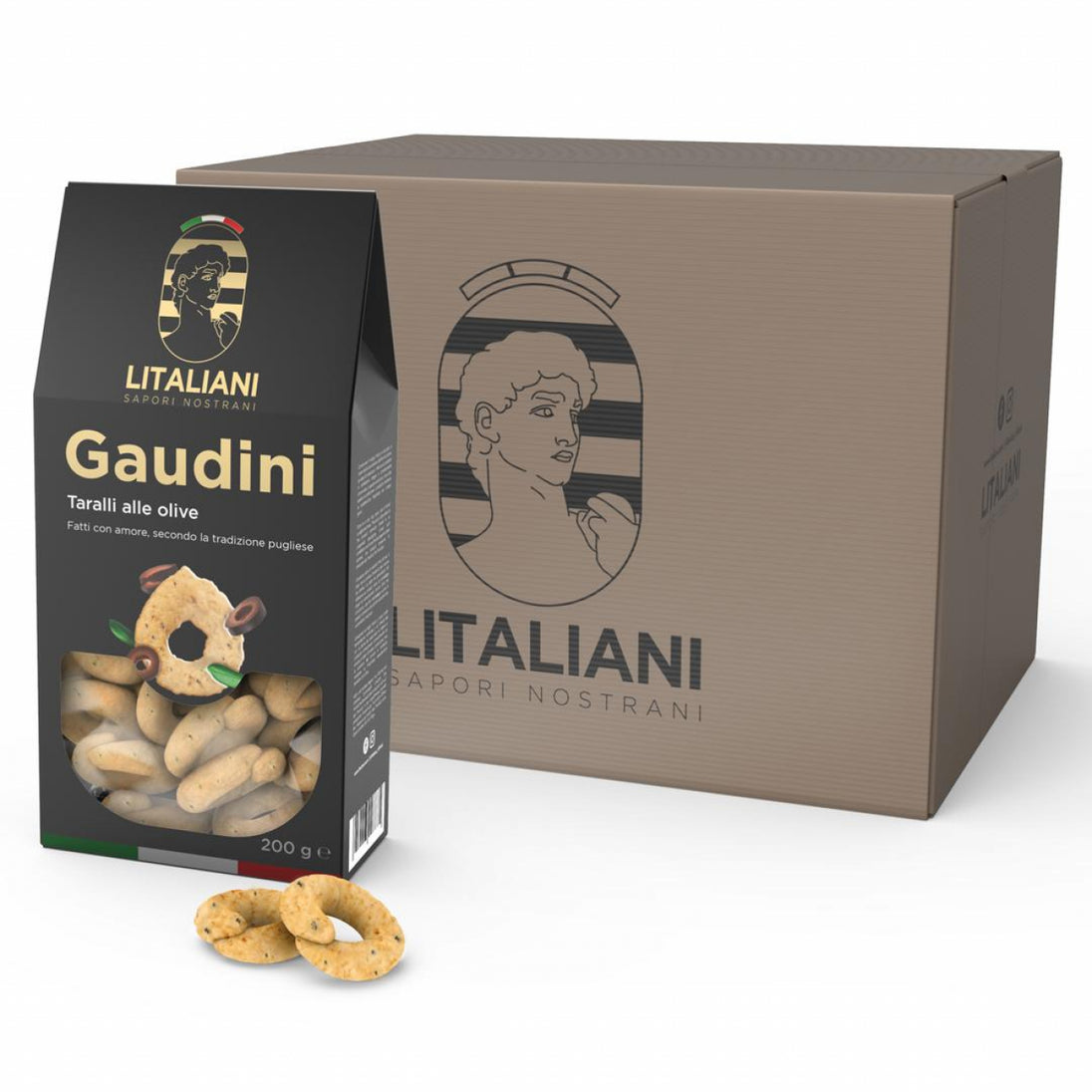 Lot de 12 paquets de Taralli aux olives Gaudini Chogan