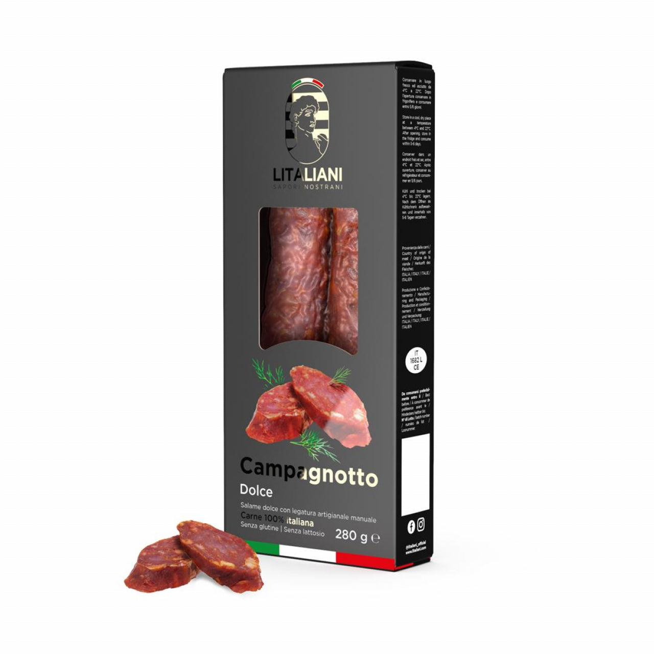 Gros plan sur un paquet de salami TASTY MIX Chogan
