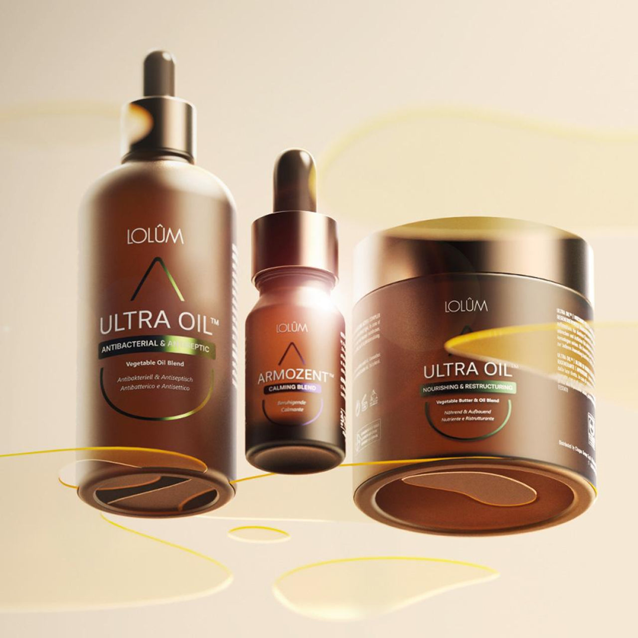 Gros plan sur des produits de beauté Chogan miniatures du calendrier, maquillage et soins