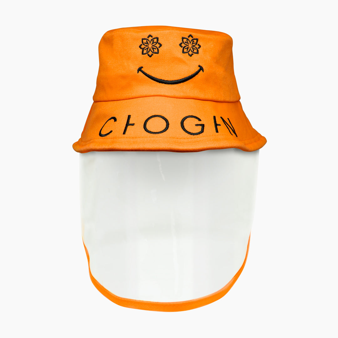 Bob à visière Chogan orange vif pour enfant, vue de face