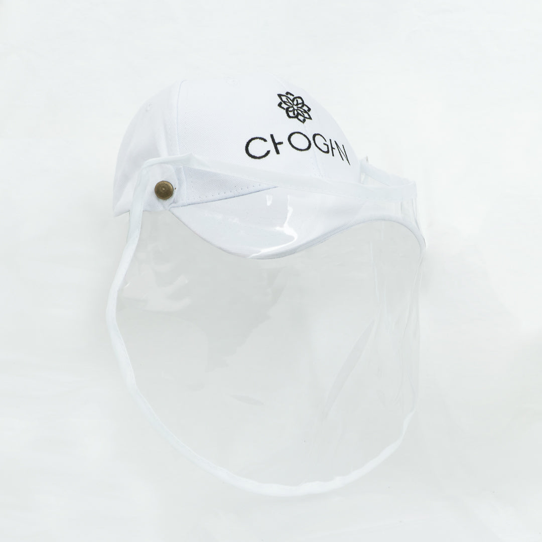 Casquette visière de protection Chogan blanche vue de face