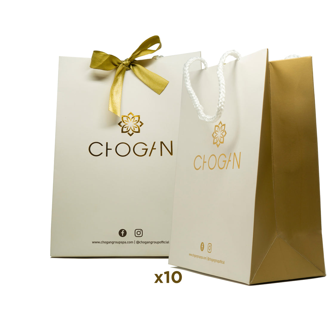 Accessoire de présentation Chogan vide, gros plan sur le logo et la fermeture