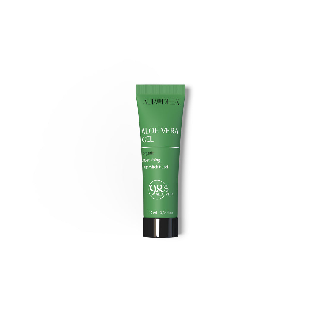 Gel Aloe Vera 98% Bio Chogan, flacon avec feuille d'Aloe Vera fraîche