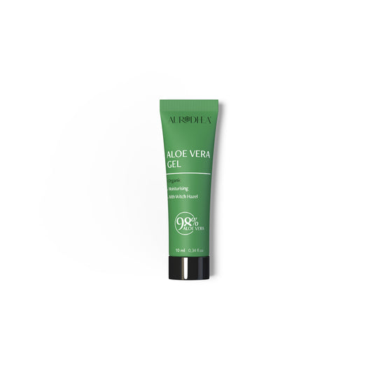 Gel Aloe Vera 98% Bio Chogan, flacon avec feuille d'Aloe Vera fraîche