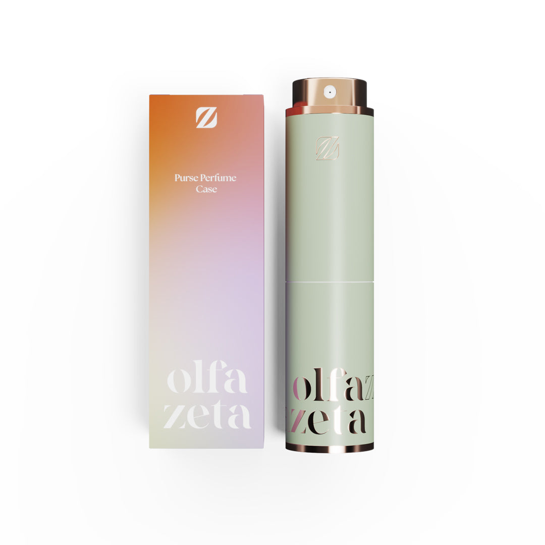 Gros plan de l'étui à parfum Chogan 'Timeless' ouvert, prêt à être rempli