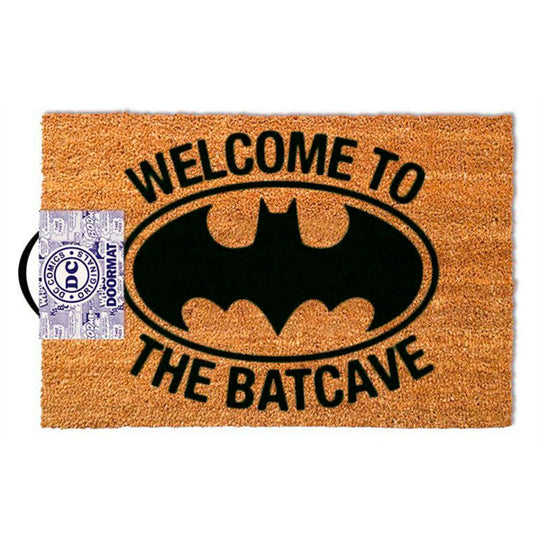 Paillasson DC Comics Batman en PVC et fibre de coco, dimensions 40x60cm, design officiel et résistant.