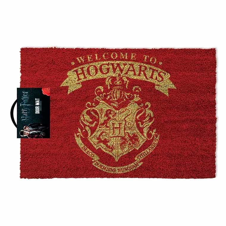 Paillasson Harry Potter Welcome to Hogwarts en PVC et fibre de coco, dimensions 40x60cm, design officiel pour entrée magique