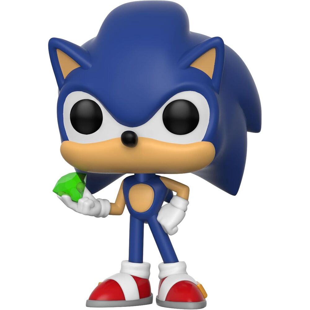 Boîte cadeau de la figurine Funko POP Sonic avec Émeraude, présentée sur fond blanc