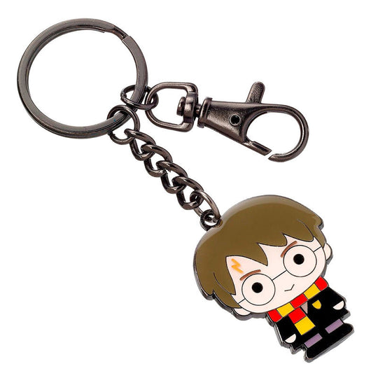 Porte-clés Harry Potter en alliage de zinc de dimensions 6x5x0,5 cm, présenté sur fond blanc.