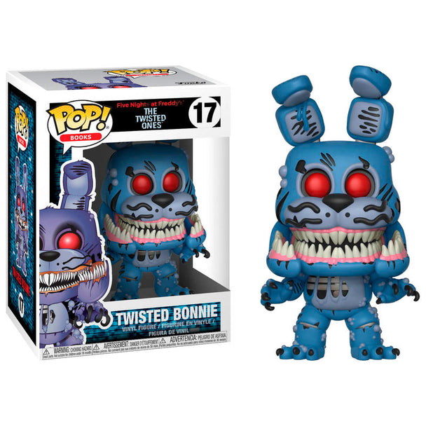 Figurine Funko POP Twisted Bonnie de Five Nights at Freddy's vue de face, en vinyle de 9 cm dans sa boîte cadeau.