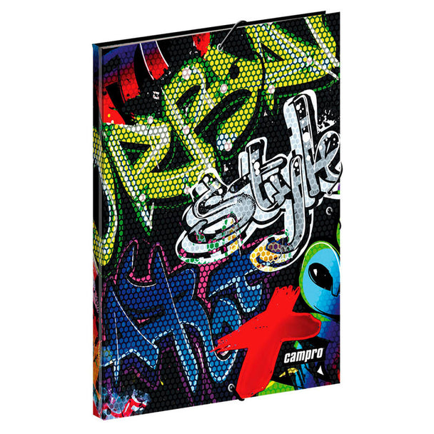 Chemise Campro Freestyle A4 avec rabats de couleur bleu, idéale pour organiser et protéger les documents au format A4.