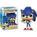 Vue rapprochée de la figurine Sonic Funko POP avec détails de l'Émeraude brillante