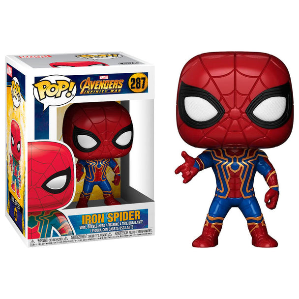 Figurine Funko POP Iron Spider de Marvel Avengers Infinity War en vinyle de 9 cm dans sa boîte cadeau.