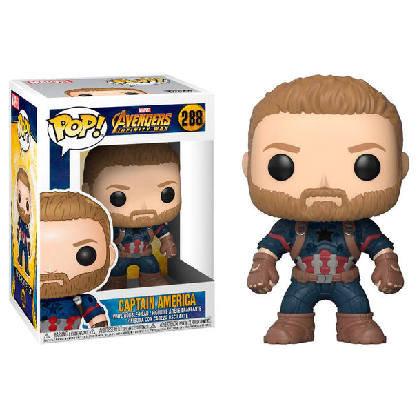 Figurine Funko POP Captain America Avengers Infinity War vue de face avec bouclier