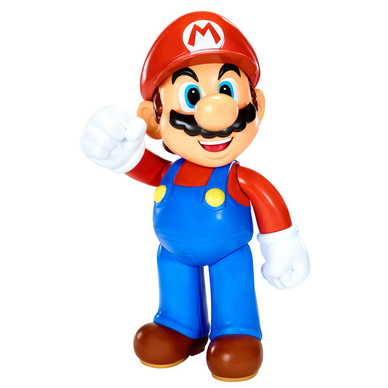 Vue latérale de la figurine Super Mario montrant les articulations mobiles