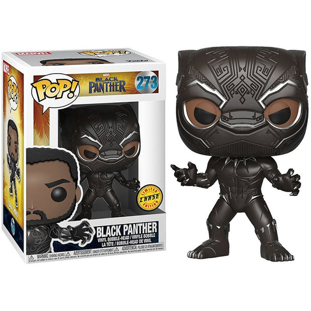 Figurine Funko POP Marvel Black Panther de 9 cm en vinyl, présentée dans sa boîte cadeau officielle.