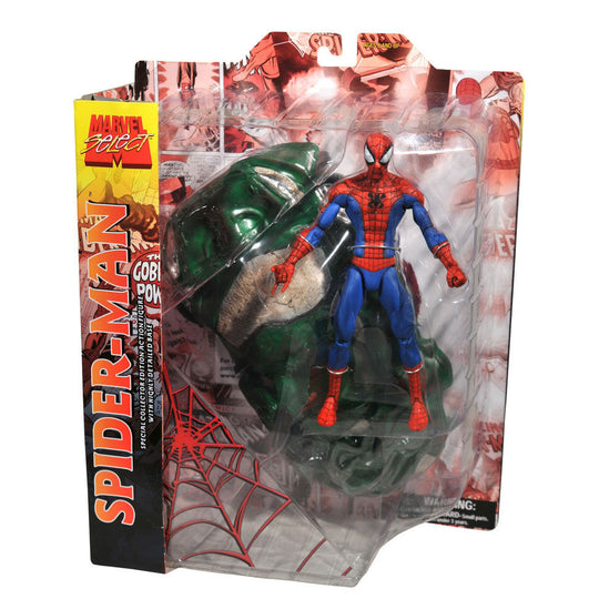 Profil latéral de la figurine Spiderman Diamond Select de 18cm en PVC