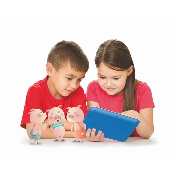 Boîte du jeu Educa Touch Junior avec illustrations colorées des contes pour enfants en espagnol.