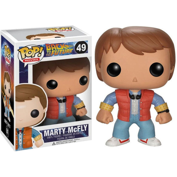 Figurine POP FUNKO de Marty McFly de Retour vers le Futur, vue de face avec détails précis et couleurs vives, hauteur 9 cm