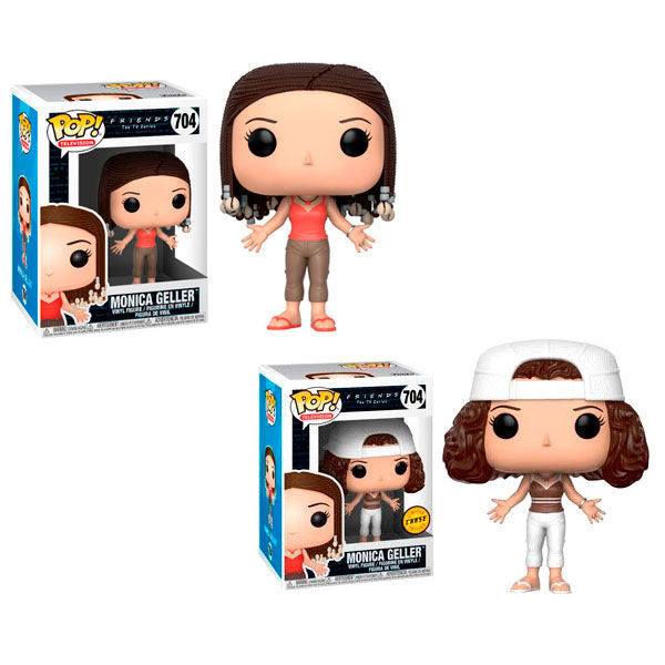 Zoom sur la figurine Funko POP Monica Geller avec détails précis et modèle Chase exclusif