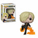 Figurine Funko POP de Vinsmoke Sanji de One Piece en vinyle, vue de face dans sa boîte cadeau