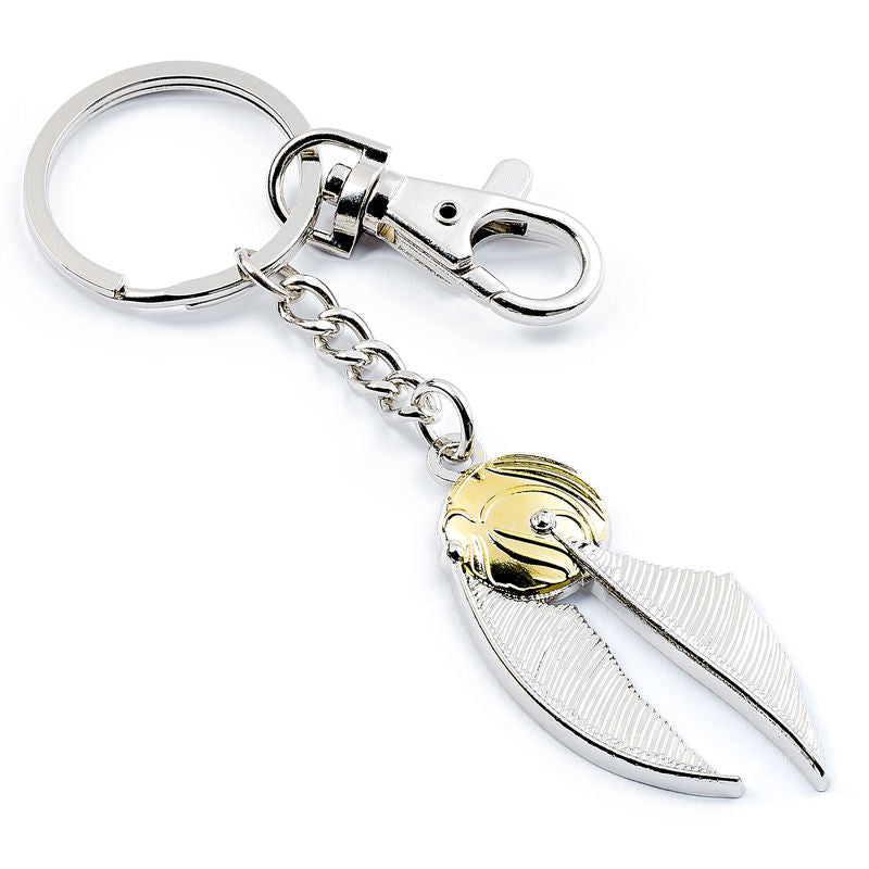 Porte-clés Harry Potter Golden Snitch doré avec détails précis, présenté sur fond blanc.