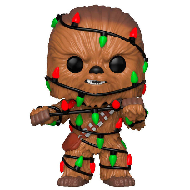 Figurine Funko POP Star Wars Chewbacca Holiday en vinyle de 8 cm dans sa boîte vitrine transparente