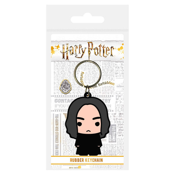 Porte-clés en caoutchouc représentant Severus Snape de Harry Potter, dimensions 4,5x6cm, produit officiel PYRAMID.