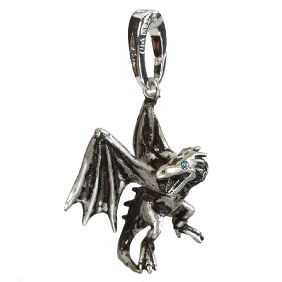 Charm Dragon Gringotts Harry Potter en métal de 4 cm, détaillé et élégant, présenté sur fond blanc.