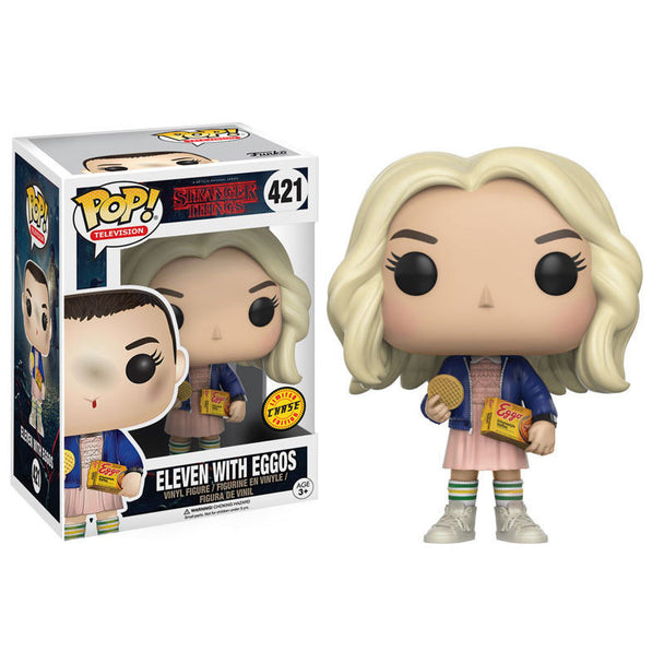 Détail de la figurine Eleven avec Eggos, édition vinyle 9 cm, version standard de Funko POP