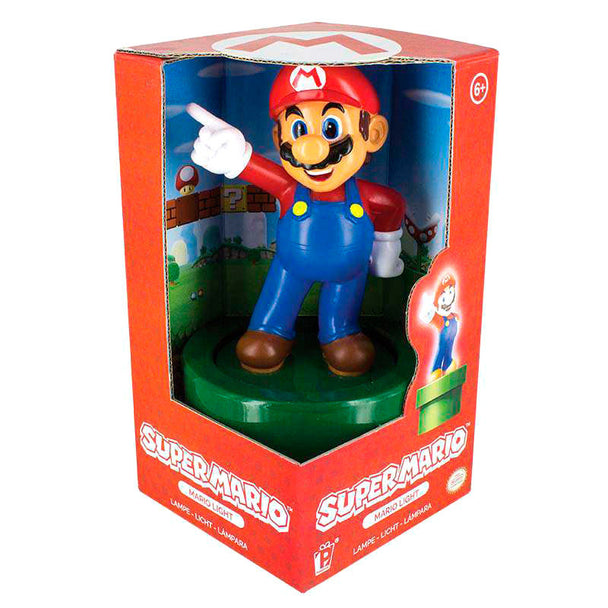 Vue rapprochée de la lampe PALADONE Nintendo Super Mario Bros montrant les détails du design