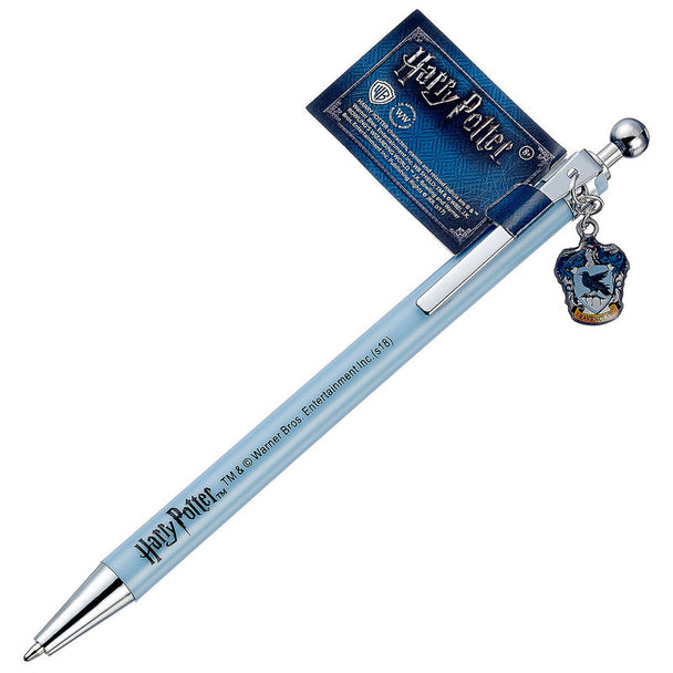 Stylo Harry Potter Serdaigle officiel avec le blason bleu et argent de la maison Serdaigle de Warner Bros Discovery