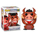 Figurine Funko POP de Pumbaa en tenue Luau du film Disney Le Roi Lion, vue de face dans sa boîte fenêtre.