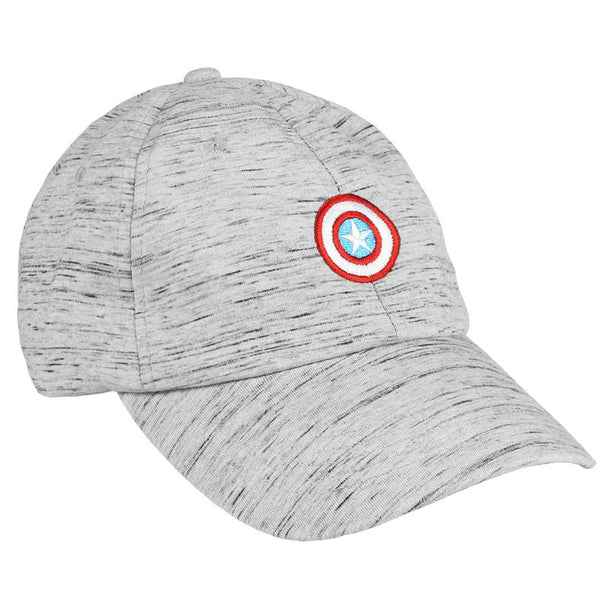 Détail de la matière en coton-polyester et de la taille 58cm de la casquette Captain America Marvel Avengers