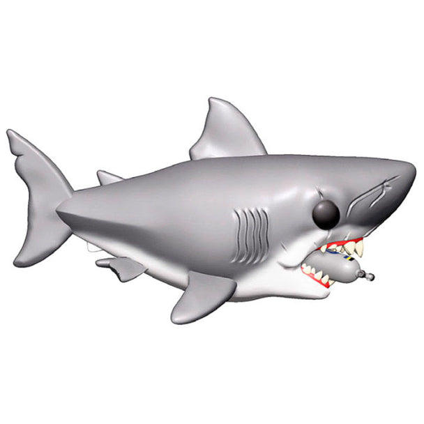 Figurine Funko POP Jaws avec bouteille de plongée vue de face dans sa boîte vitrine