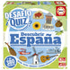 Plateau de jeu Spanish Challenge Quiz avec cartes questions, pions valises et pions joueurs en place