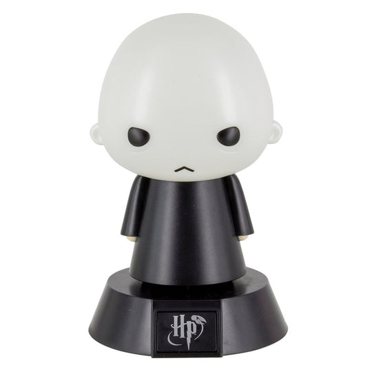 Vue de profil de la mini lampe Voldemort Harry Potter, éclairage allumé sur fond sombre