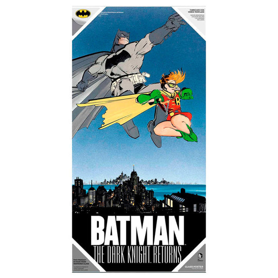 Poster en verre DC Comics de 30x60 cm représentant Batman et Robin avec support mural inclus, design exclusif SD TOYS.
