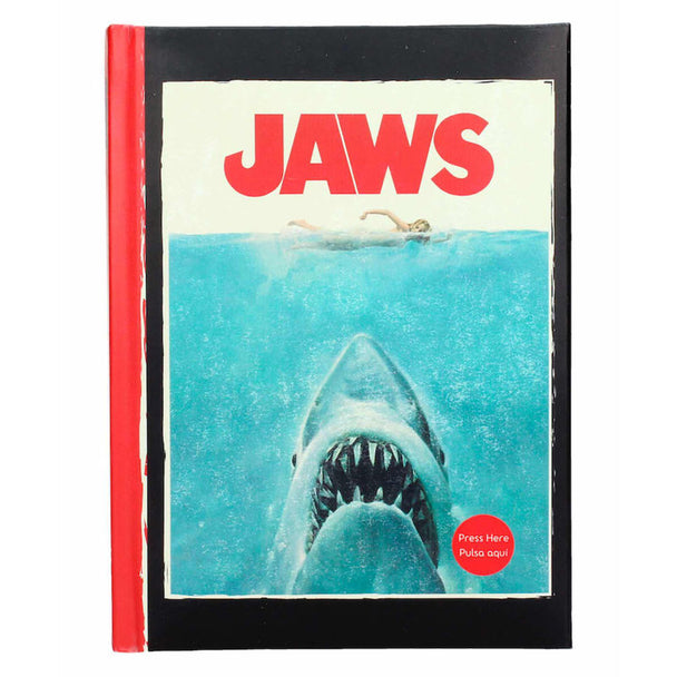 Carnet Jaws Light SD TOYS avec couverture illustrée d'un requin, idéal pour prises de notes originales.
