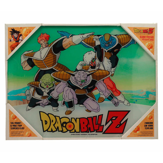 Poster en verre Dragon Ball Forces Spéciales de 40x30cm avec design coloré et brillant signé SD TOYS.