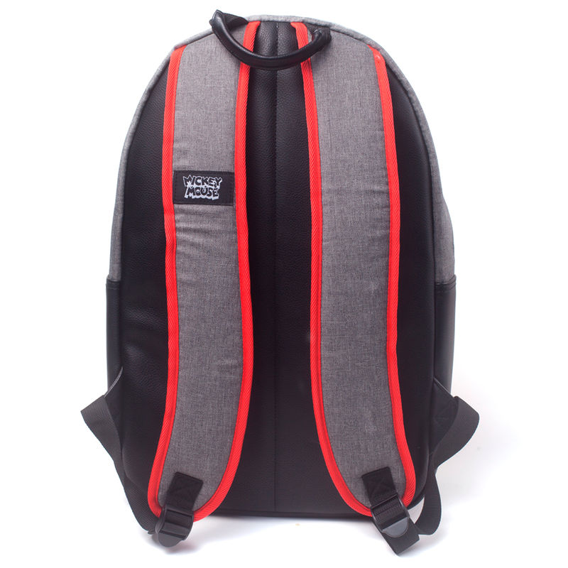 Détail du sac à dos Disney Mickey montrant les bretelles réglables et le tissu résistant