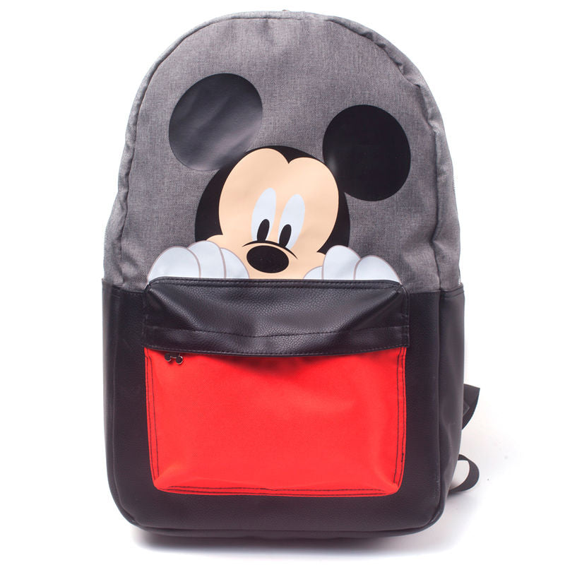 Sac à dos Disney Mickey 35 cm porté par un enfant lors d'une sortie scolaire