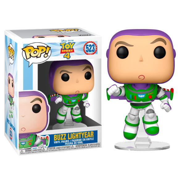 Figurine Funko POP Buzz Lightyear de Toy Story 4 vue de face avec boîte cadeau