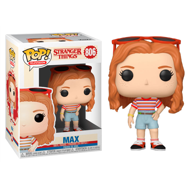 Figurine Funko POP Max Mall Outfit de Stranger Things 3, en vinyle, 9 cm, présentée dans sa boîte vitrine.