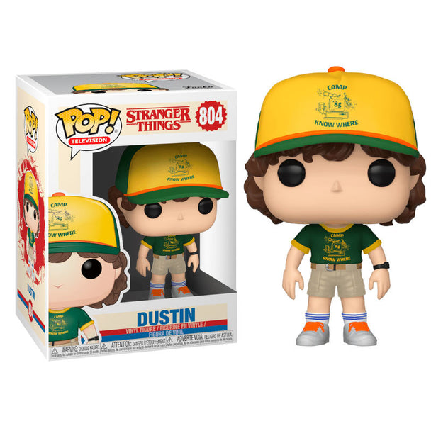 Figurine Funko POP de Dustin de Stranger Things 3, 9 cm, dans sa boîte fenêtre collector.