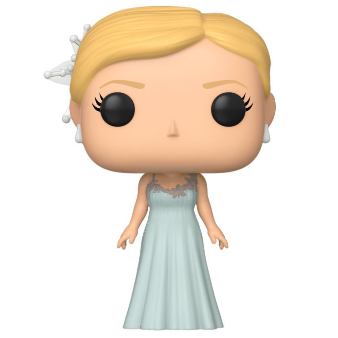 Vue rapprochée de la figurine Funko POP Harry Potter Fleur Delacour avec détails de la robe et du visage dans sa boîte